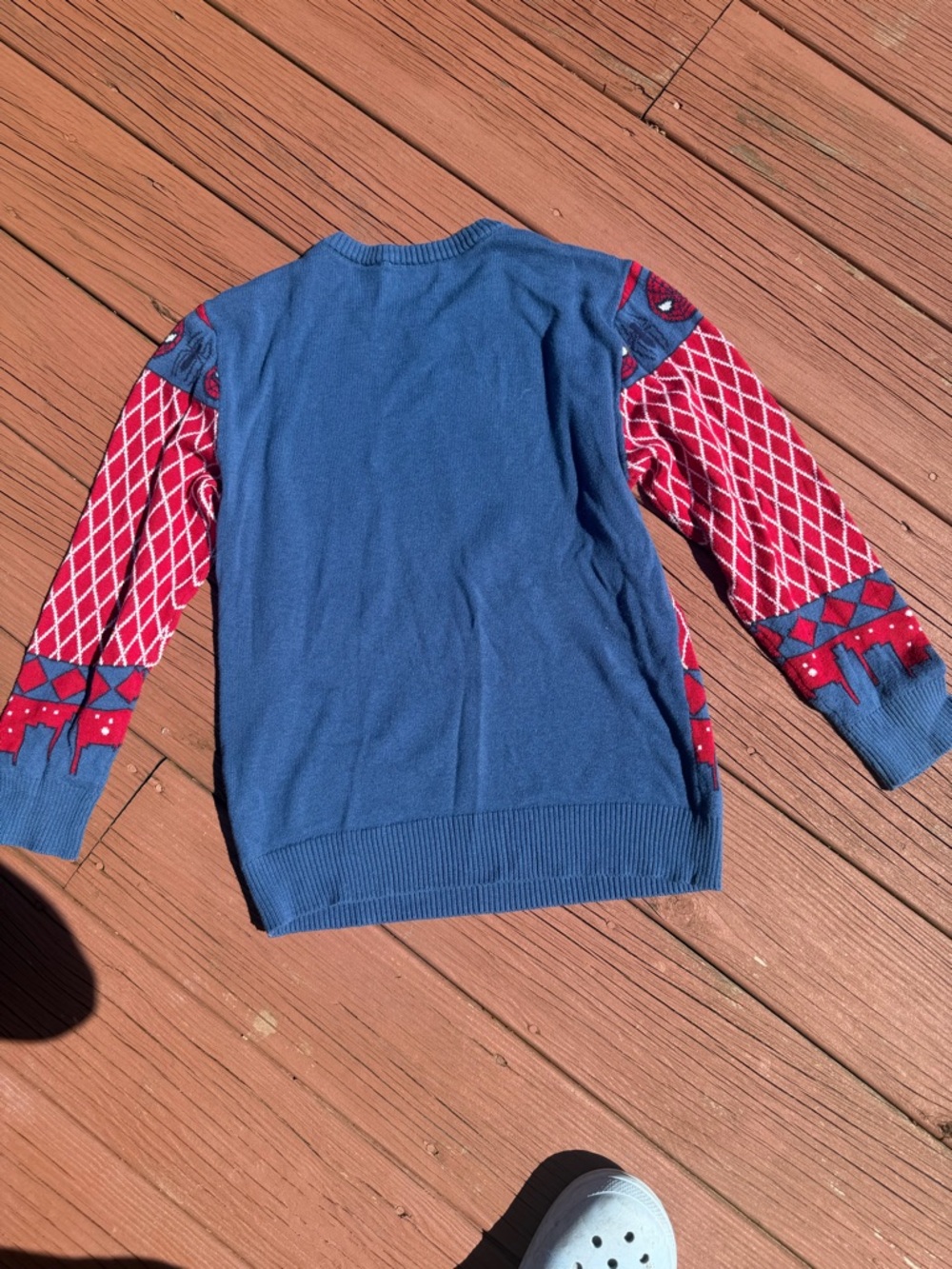 Marvel Women’s Spider-Man Red & Blue Crewneck Sweater - Picture 6 of 6